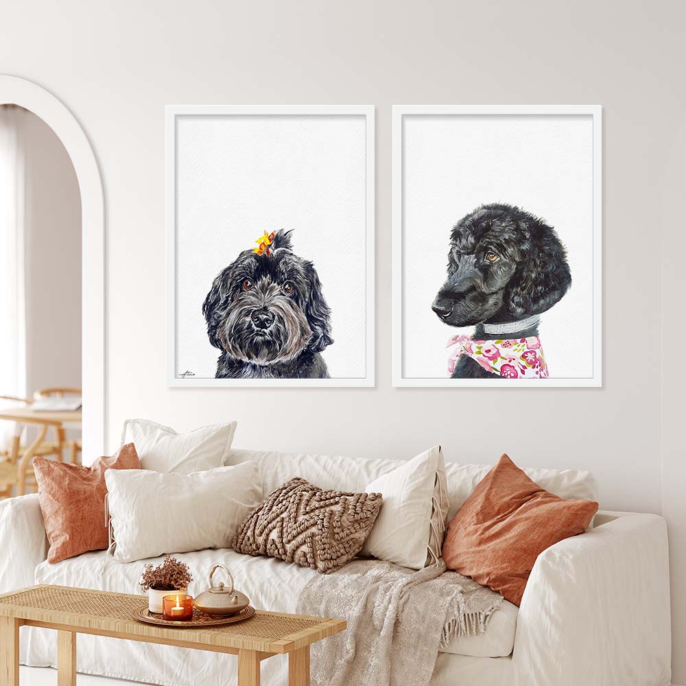 HILARIOUS Custom Pet Portrait From Photo 100% Watercolor Hand Painting Peekaboo