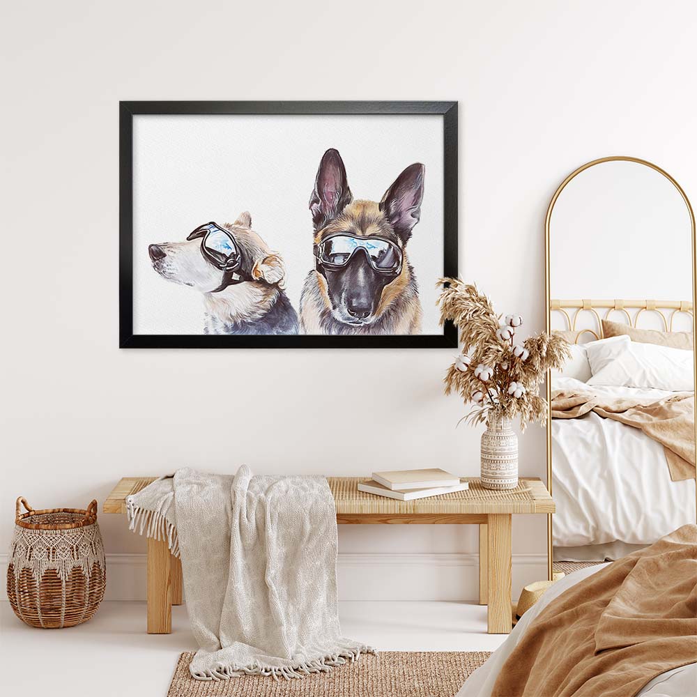 HILARIOUS Custom Pet Portrait From Photo 100% Watercolor Hand Painting Peekaboo