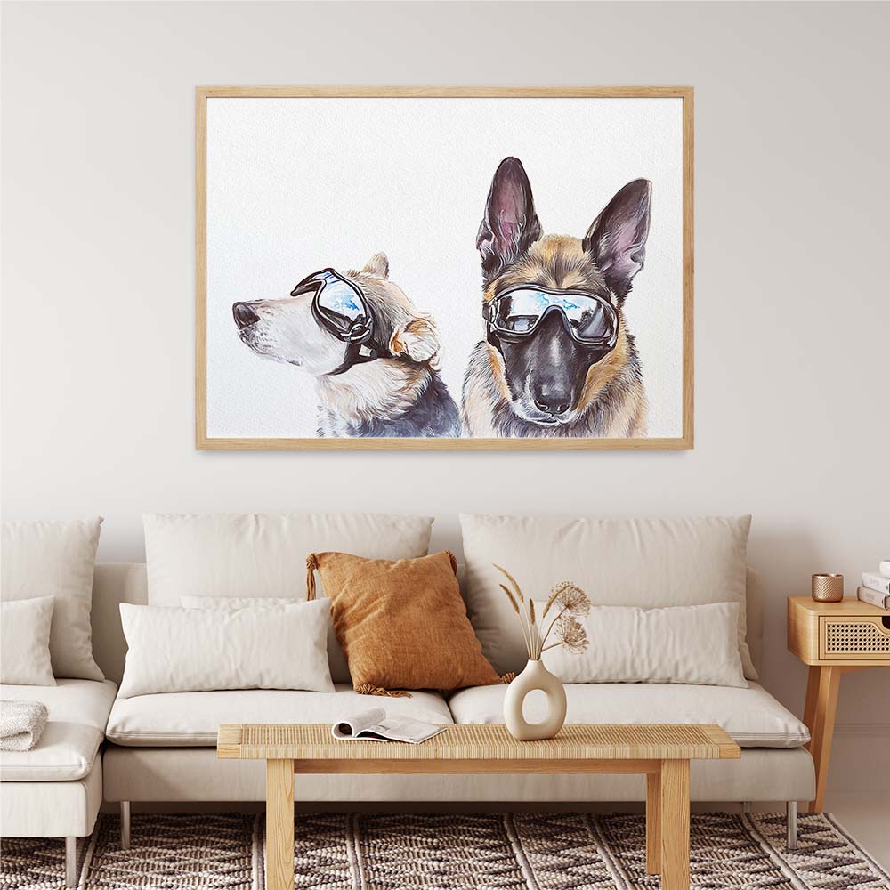 HILARIOUS Custom Pet Portrait From Photo 100% Watercolor Hand Painting Peekaboo