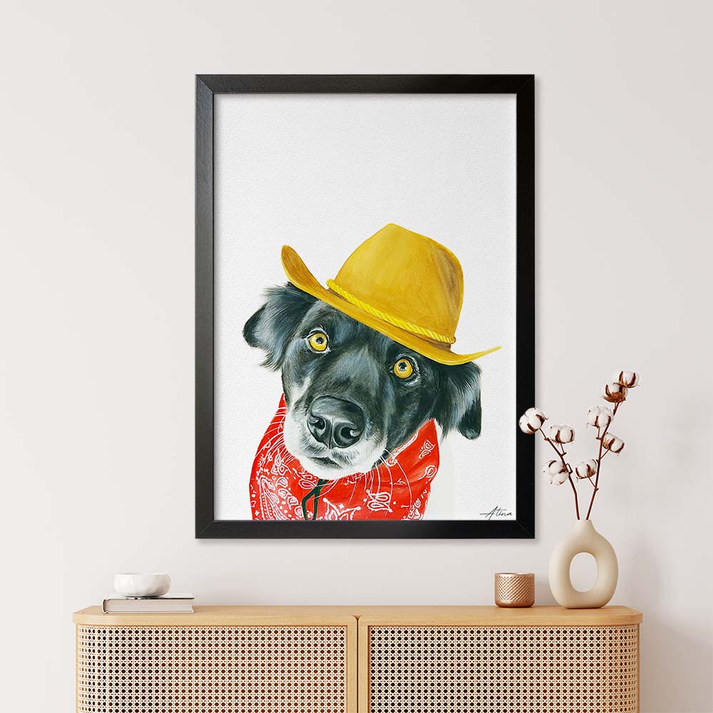 HILARIOUS Custom Pet Portrait From Photo 100% Watercolor Hand Painting Peekaboo