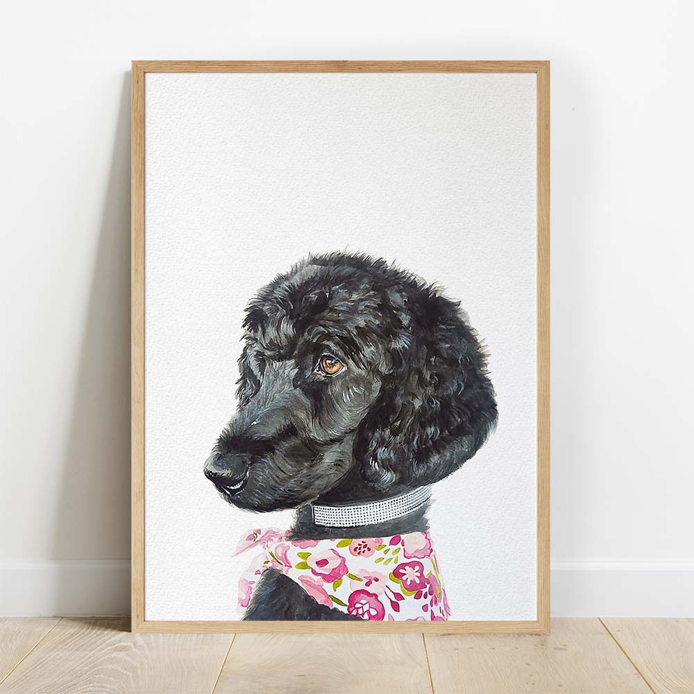 HILARIOUS Custom Pet Portrait From Photo 100% Watercolor Hand Painting Peekaboo