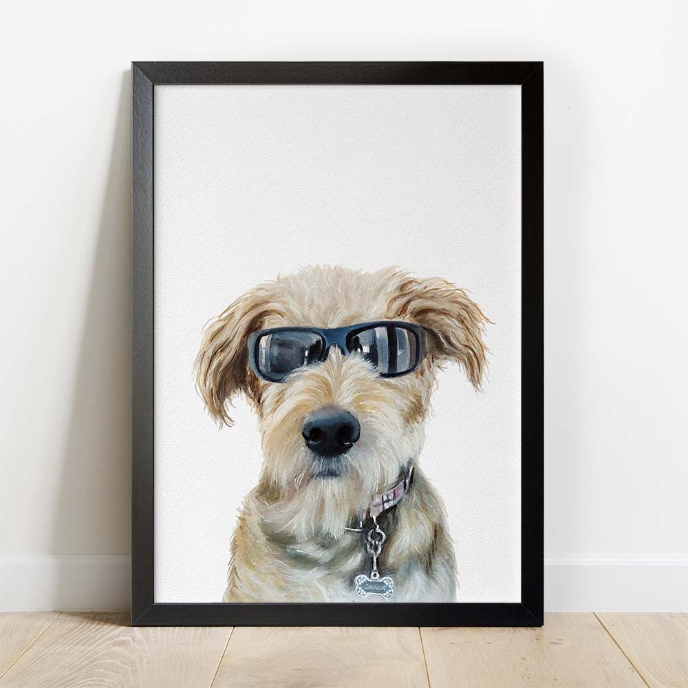 HILARIOUS Custom Pet Portrait From Photo 100% Watercolor Hand Painting Peekaboo